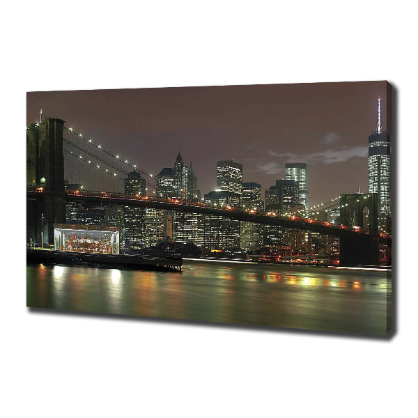 Foto op canvas New York 's nachts