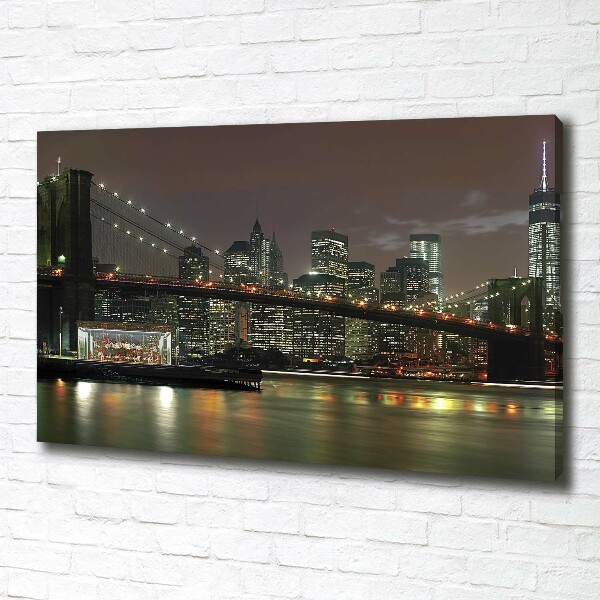 Foto op canvas New York 's nachts