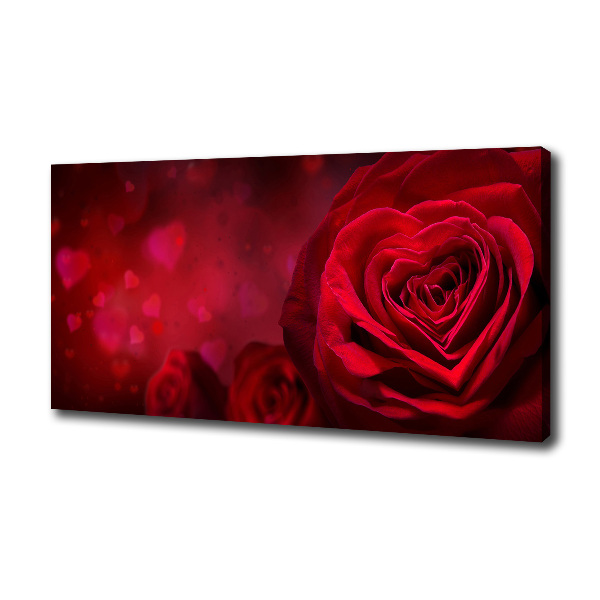 Schilderij op canvas Rode rozenhart