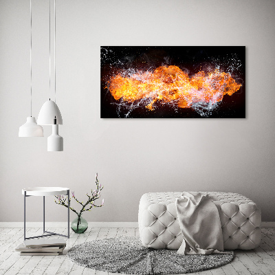 Foto op canvas Vuur versus water