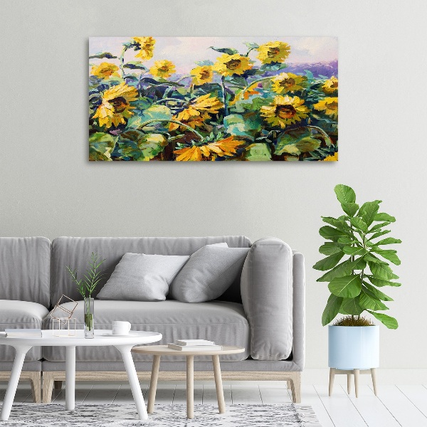 Canvas foto Zonnebloemen