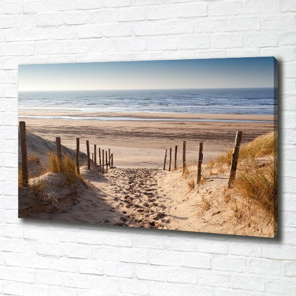 Canvas foto duinen aan zee
