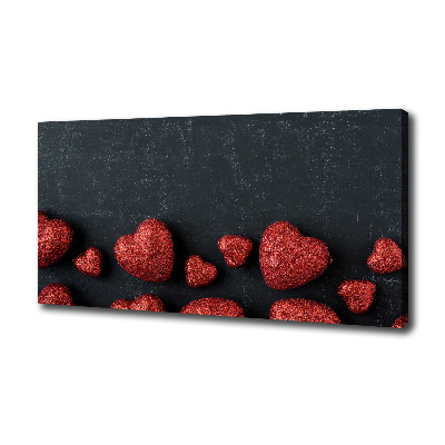 Canvas schilderij Harten op het bord