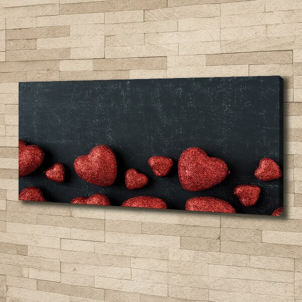 Canvas schilderij Harten op het bord