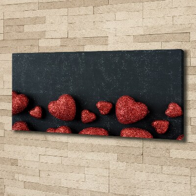 Canvas schilderij Harten op het bord