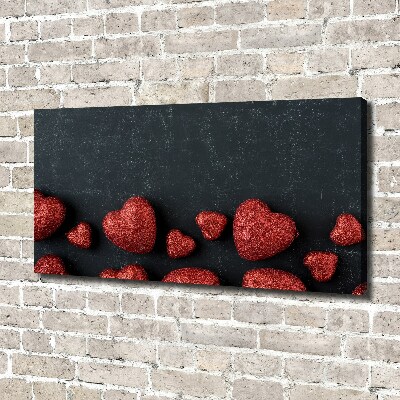 Canvas schilderij Harten op het bord