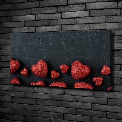 Canvas schilderij Harten op het bord