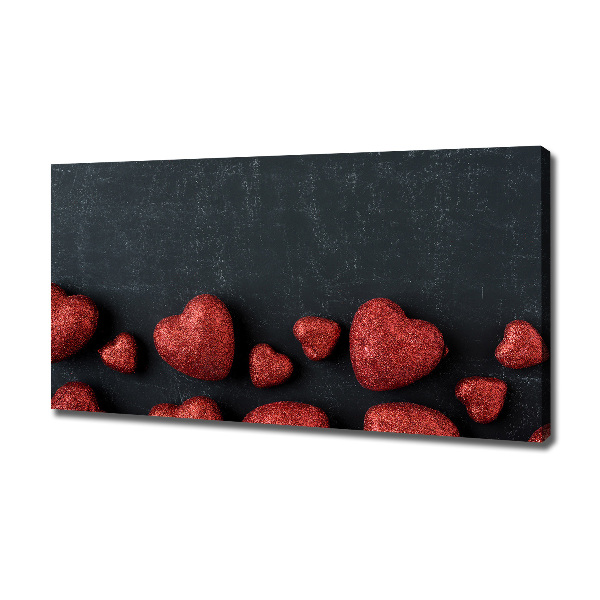 Canvas schilderij Harten op het bord
