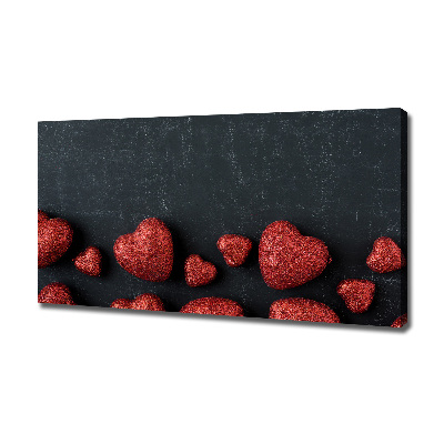Canvas schilderij Harten op het bord