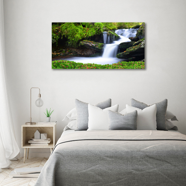 Foto canvas Waterval in het bos