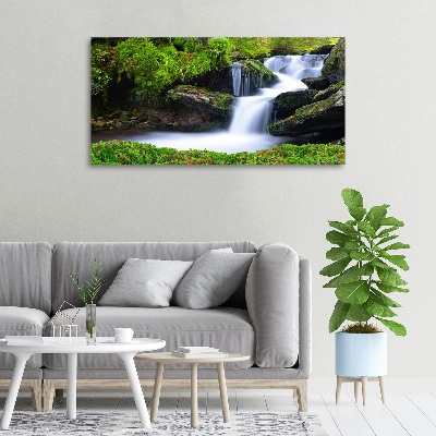 Foto canvas Waterval in het bos