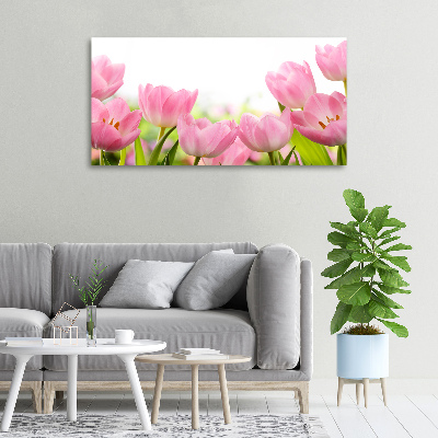 Schilderij op canvas Roze tulpen