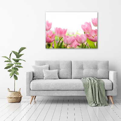 Schilderij op canvas Roze tulpen