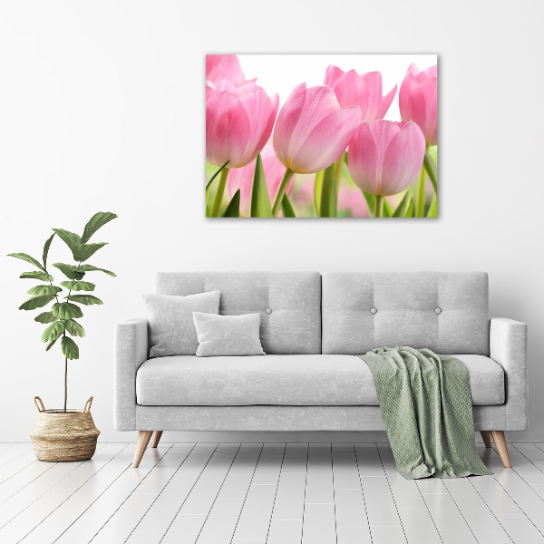 Foto canvas Roze tulpen