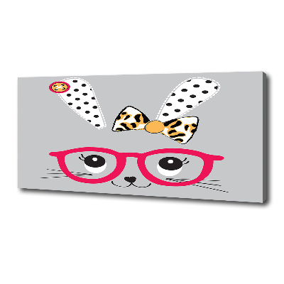 Canvas schilderij Konijn met bril