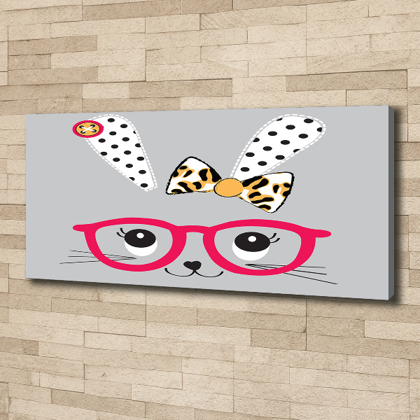 Canvas schilderij Konijn met bril
