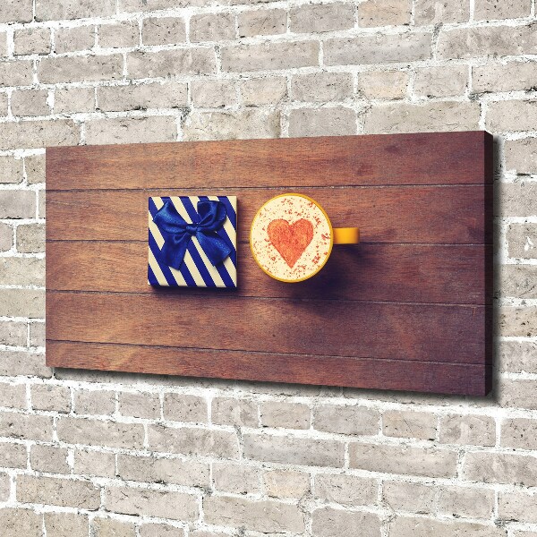 Foto op canvas Koffie en een cadeautje
