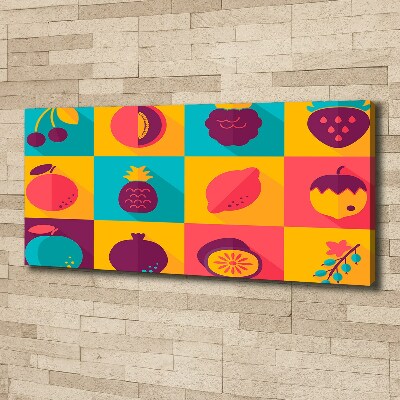 Canvas schilderij Fruitpictogrammen