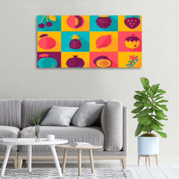 Canvas schilderij Fruitpictogrammen