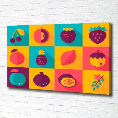 Canvas schilderij Fruitpictogrammen