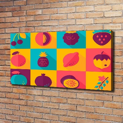 Canvas schilderij Fruitpictogrammen