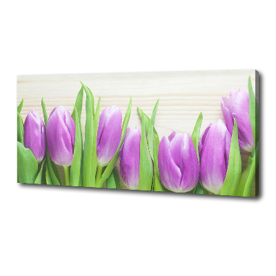 Schilderij op canvas Paarse tulpen