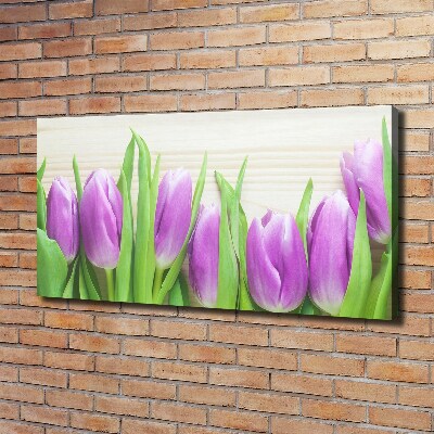 Schilderij op canvas Paarse tulpen