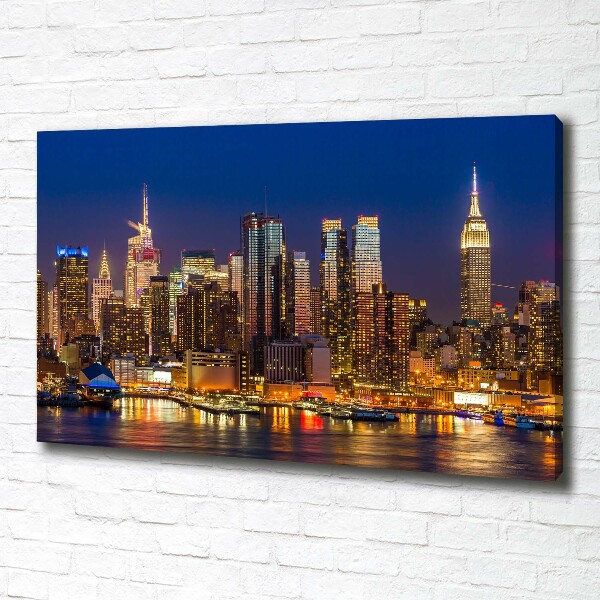 Canvas schilderij Manhattan 's nachts