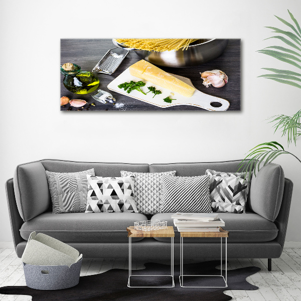 Foto canvas Pasta met knoflook