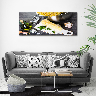 Foto canvas Pasta met knoflook