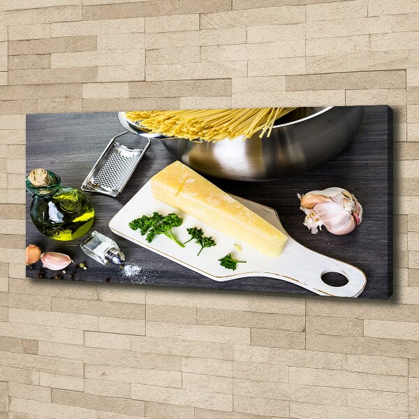 Foto canvas Pasta met knoflook