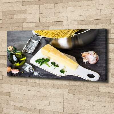 Foto canvas Pasta met knoflook