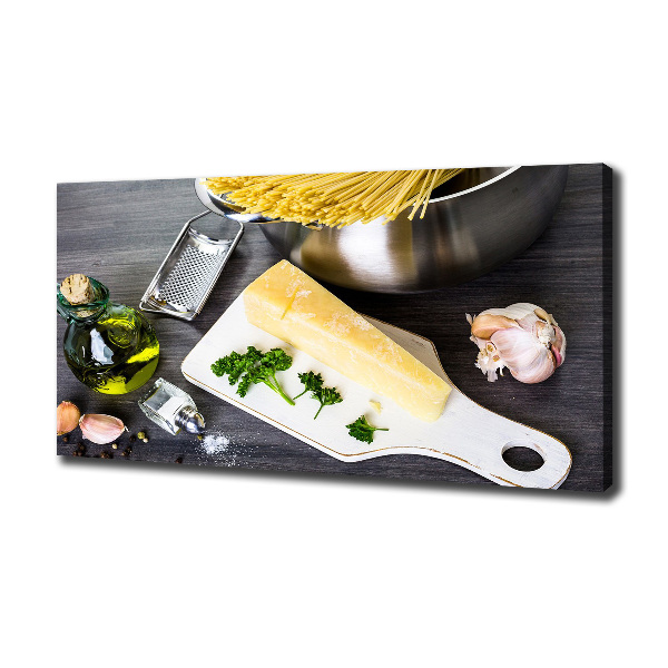 Foto canvas Pasta met knoflook