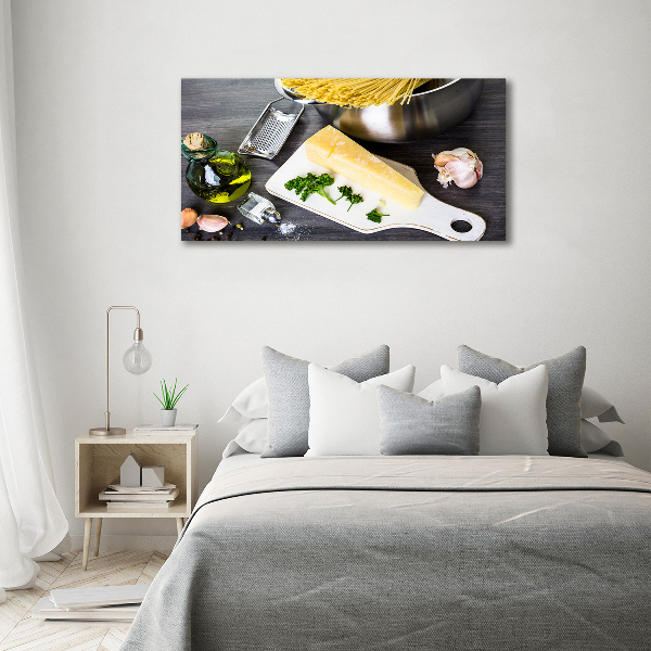 Foto canvas Pasta met knoflook