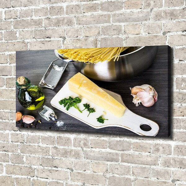Foto canvas Pasta met knoflook