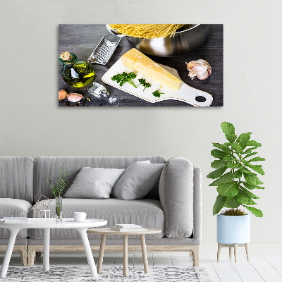 Foto canvas Pasta met knoflook