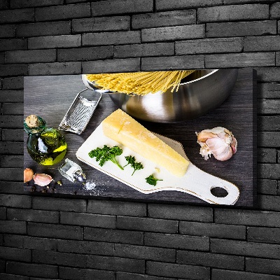 Foto canvas Pasta met knoflook