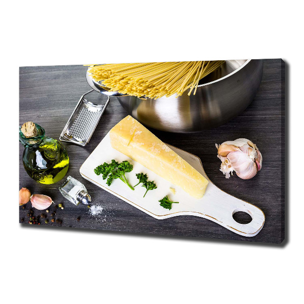 Foto canvas Pasta met knoflook