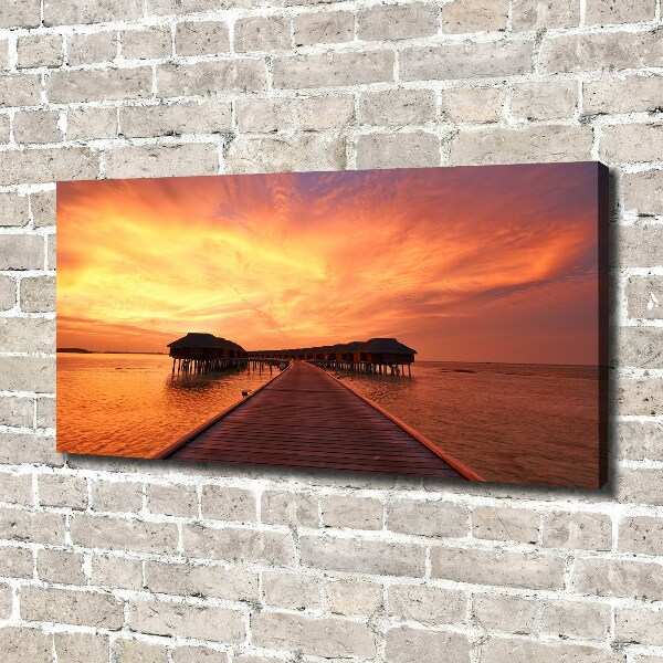 Foto op canvas Bungalows op de Malediven