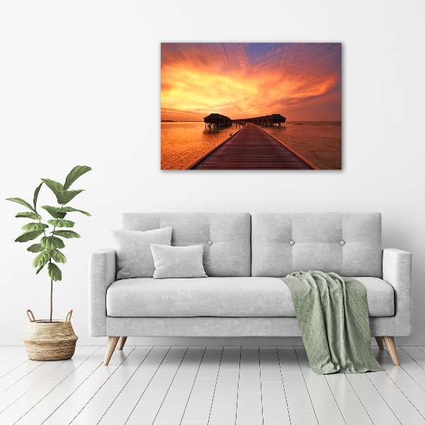 Foto op canvas Bungalows op de Malediven