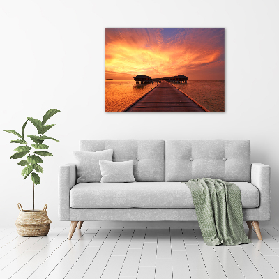 Foto op canvas Bungalows op de Malediven