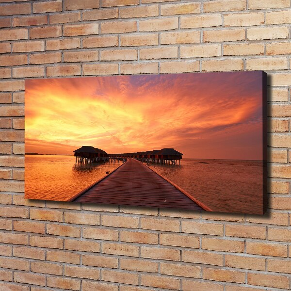 Foto op canvas Bungalows op de Malediven
