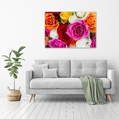 Foto op canvas Kleurrijke rozen