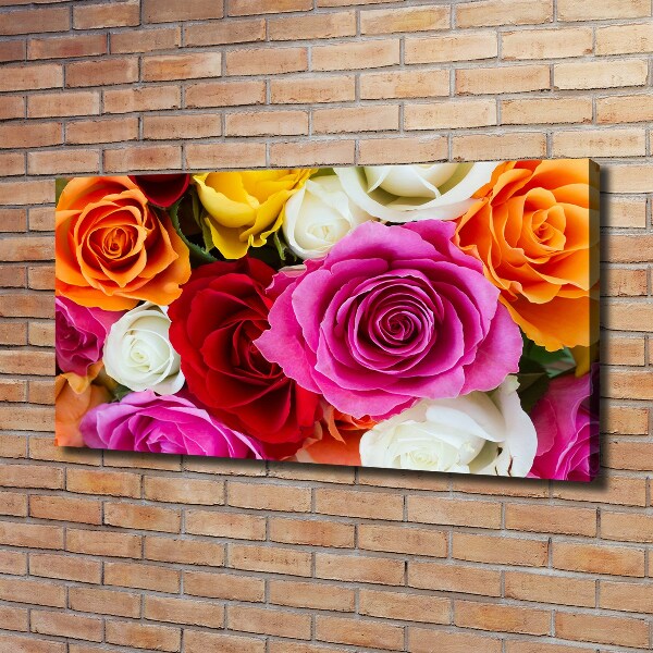 Foto op canvas Kleurrijke rozen