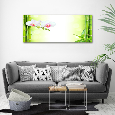 Foto canvas Orchidee en bamboe