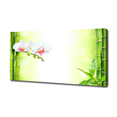 Foto canvas Orchidee en bamboe