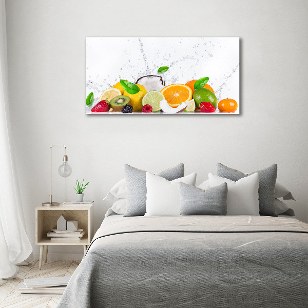 Canvas foto Fruit en water