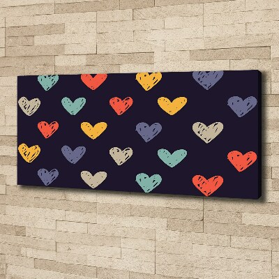 Foto op canvas Kleurrijke harten