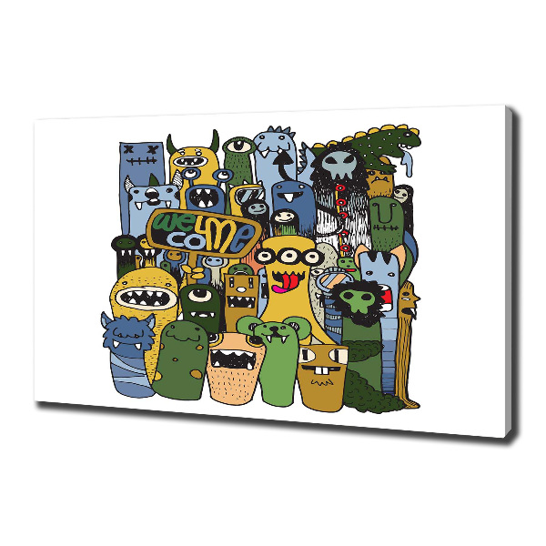 Schilderij op canvas Gekke monsters