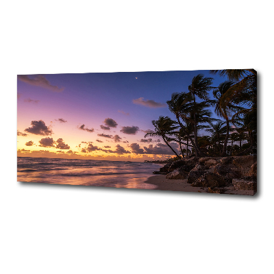 Foto canvas Zonsondergang op het strand